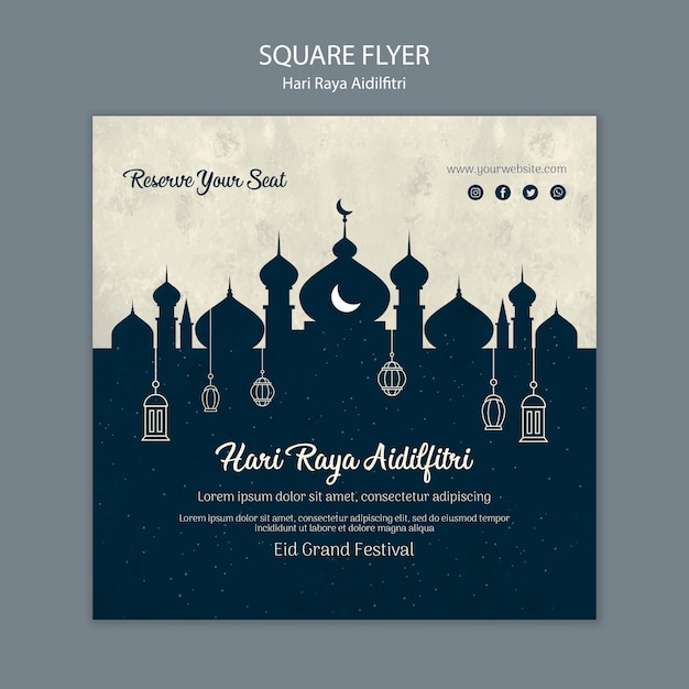 Hari raya aldilfitri flyer template