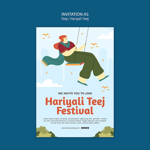 Free PSD hariyali teej celebration template