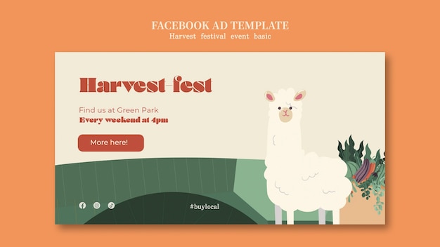 Free PSD harvest festival celebration facebook template