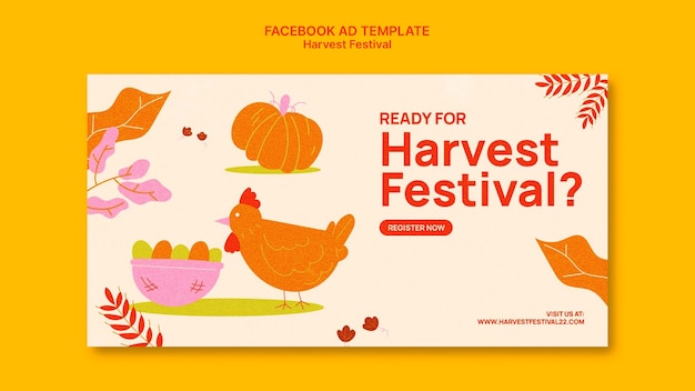 Free PSD harvest festival social media promo template with vegetables