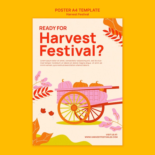 Free PSD harvest festival vertical poster template with vegetables