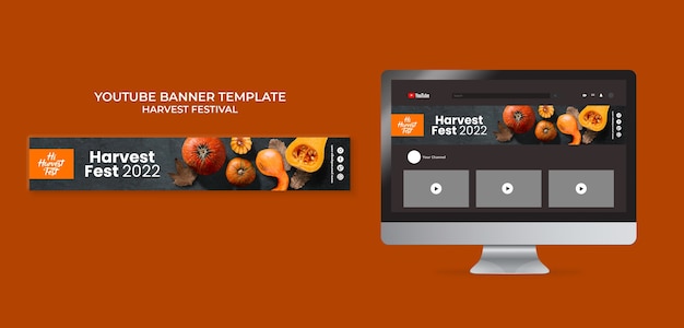 Free PSD harvest festival youtube banner