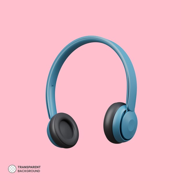 Headphone headset icon Isolated 3d render illustration