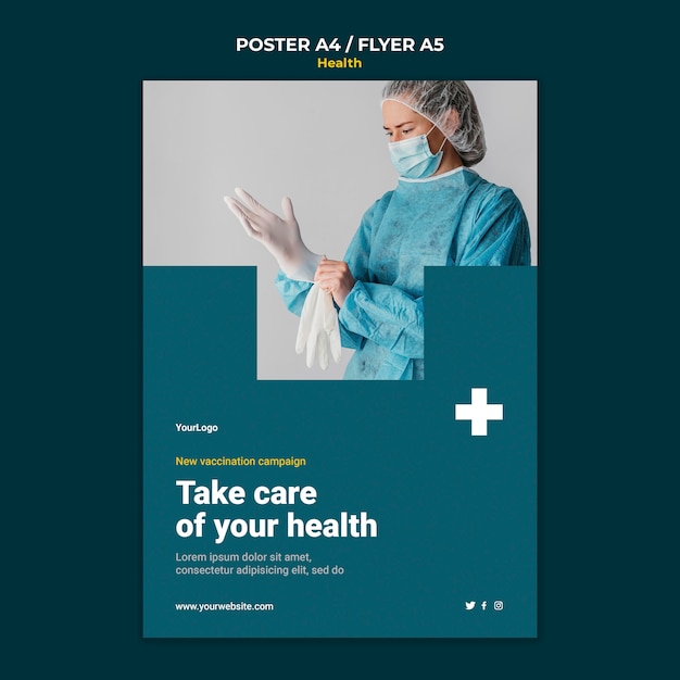 Free PSD health care poster template