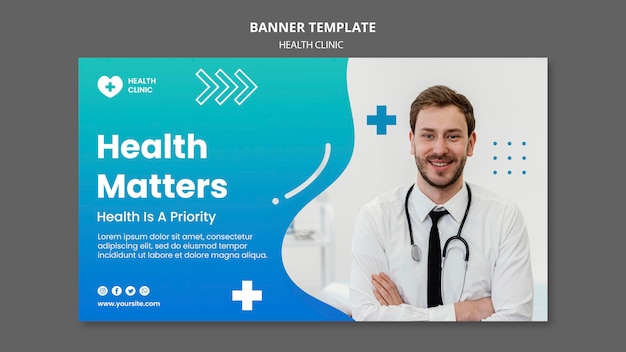 Health clinic banner template