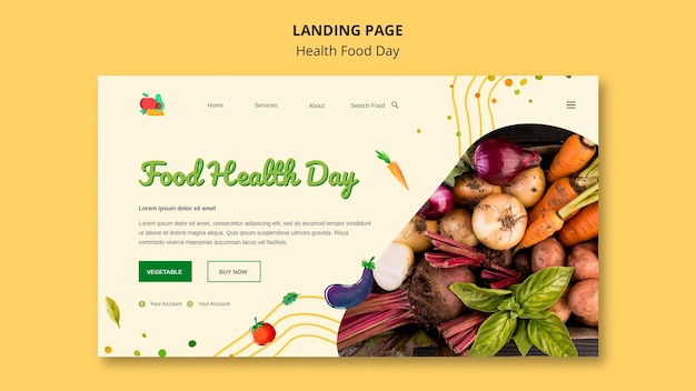 Free PSD health food day landing page