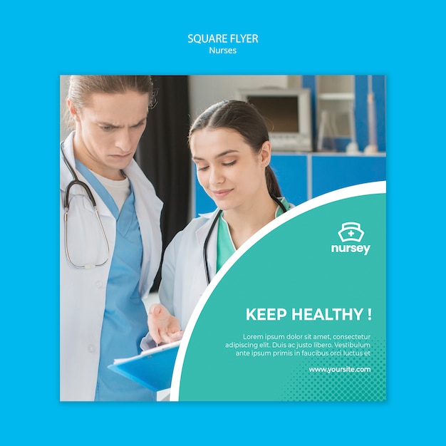 Free PSD healthcare concept square flyer design