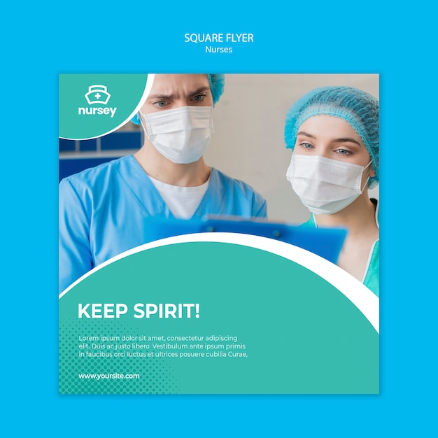 Healthcare concept square flyer template