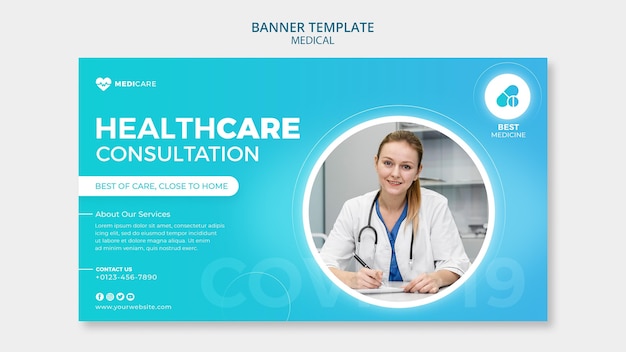 Healthcare consultation banner template