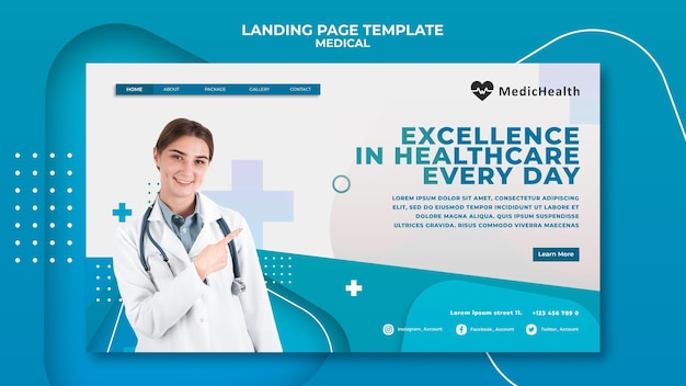 Healthcare landing page template