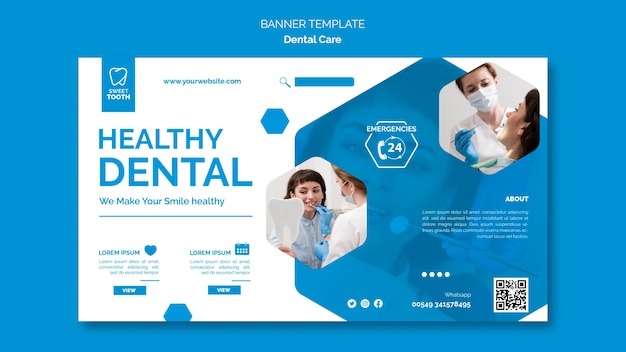 Healthy dental banner template