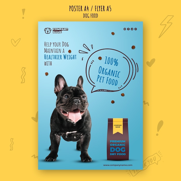 Free PSD healthy dog food flyer template