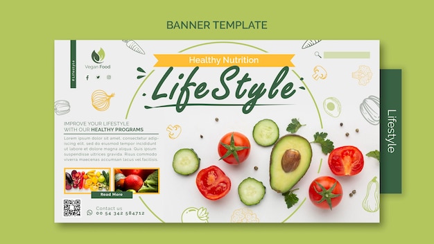 Free PSD healthy eating lifestyle banner template