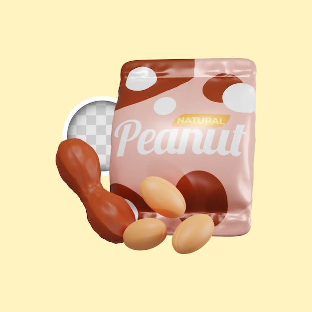 Free PSD healthy fat peanut food 3d illustration