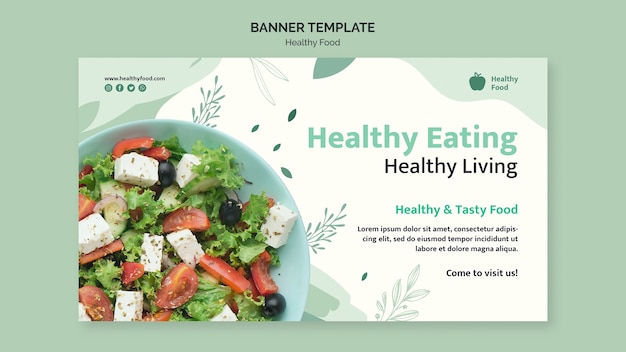 Free PSD healthy food banner design template