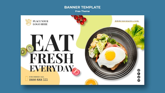 Free PSD healthy food banner template theme