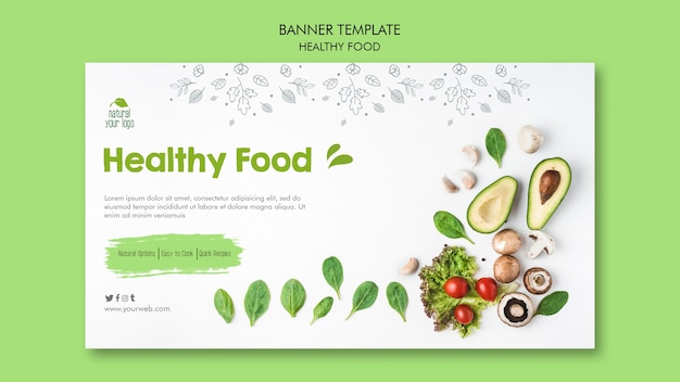 Healthy food banner template