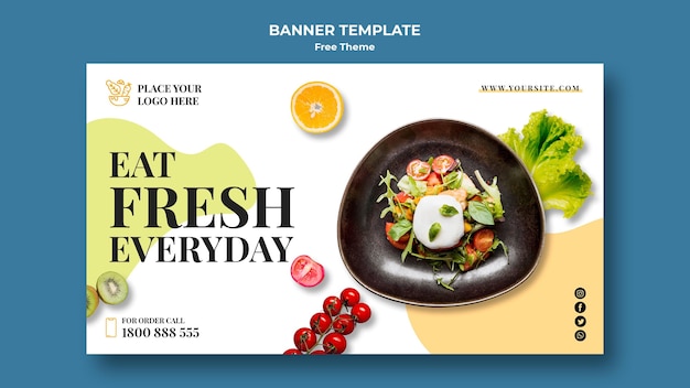 Healthy food banner template