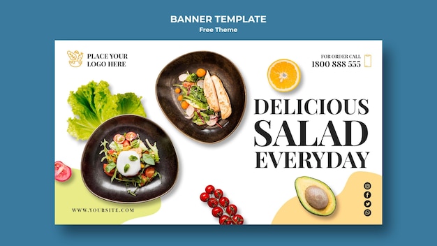 Free PSD healthy food banner template