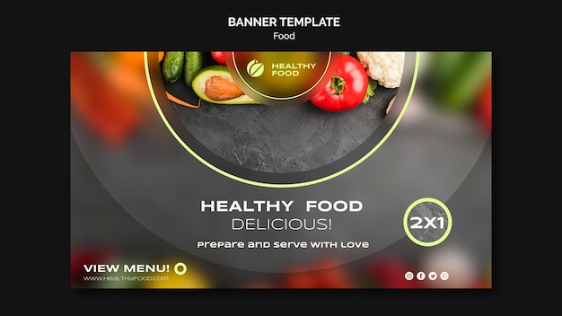 Free PSD healthy food banner template