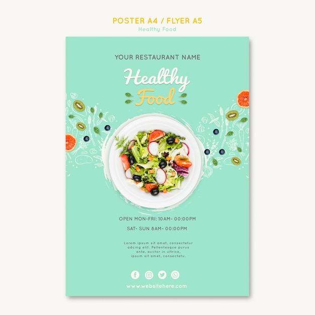 Free PSD healthy food flyer template