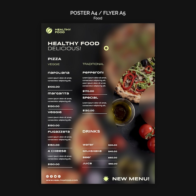 Free PSD healthy food flyer template