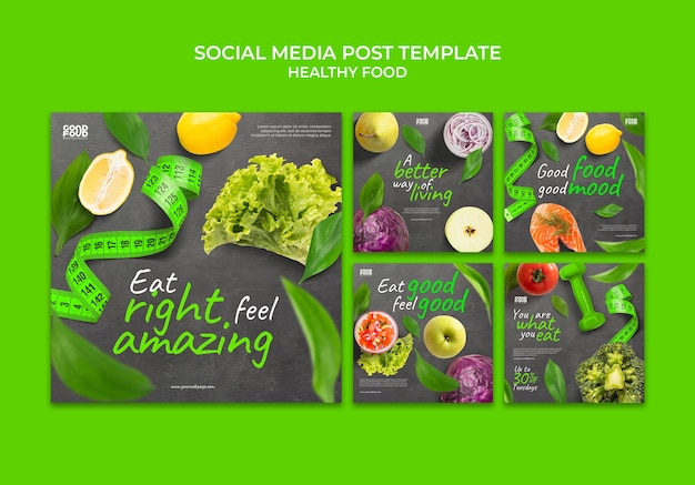 Free PSD healthy food instagram post design template