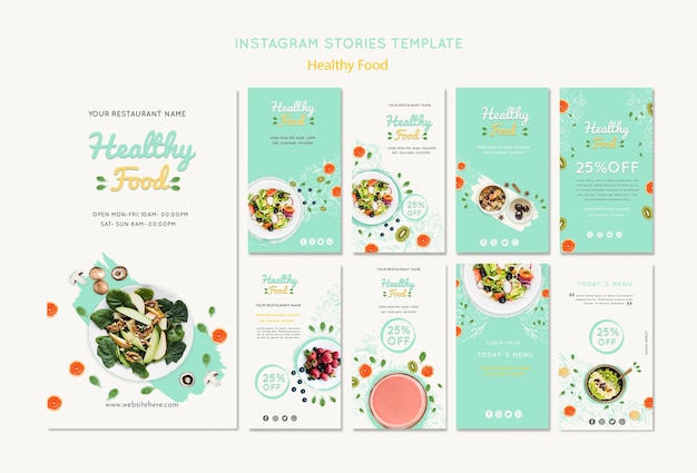 Free PSD healthy food instagram stories template