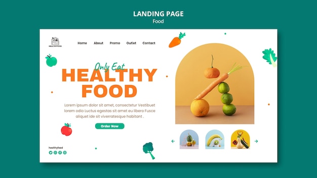 Free PSD healthy food landing page template