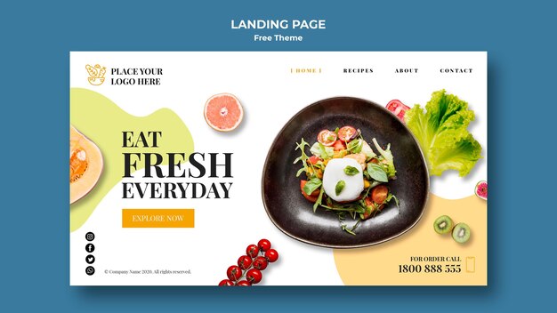 Healthy food landing page