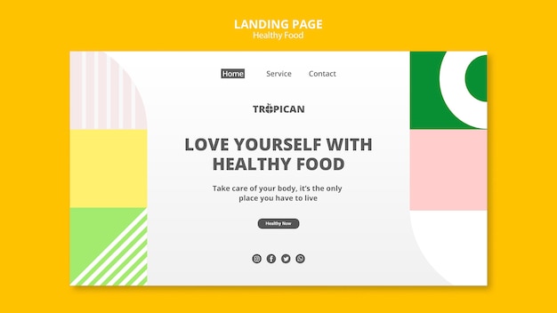 Healthy food landing page