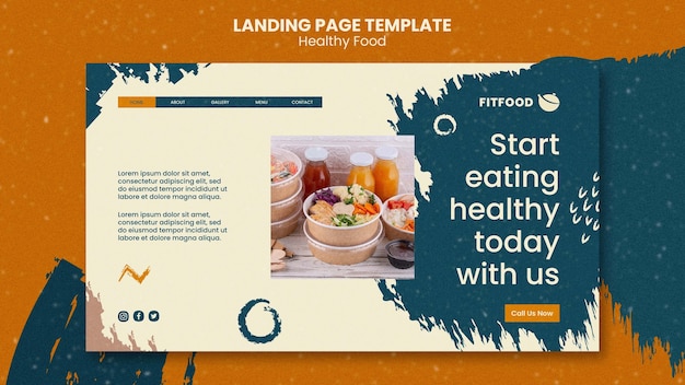 Free PSD healthy food landing page