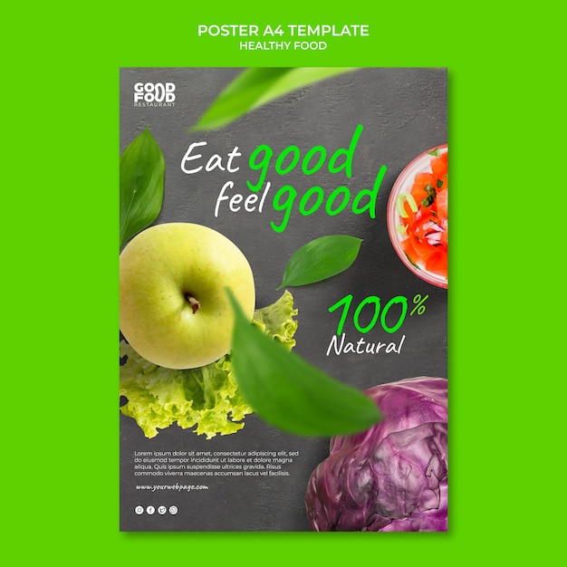 Free PSD healthy food poster design template