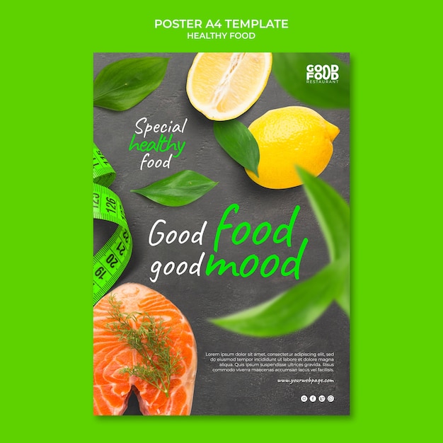 Free PSD healthy food poster design template