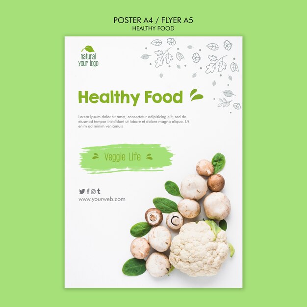 Healthy food poster template