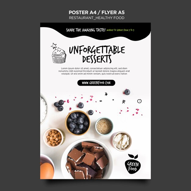 Healthy food poster template