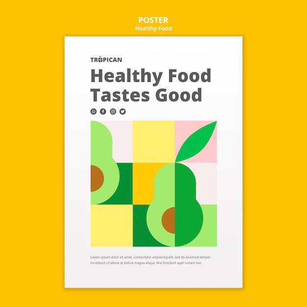 Healthy food poster template