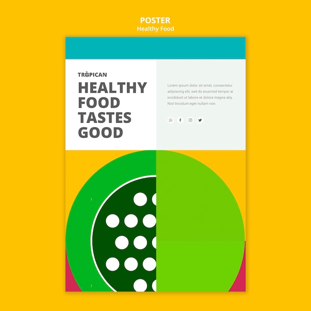 Free PSD healthy food poster template