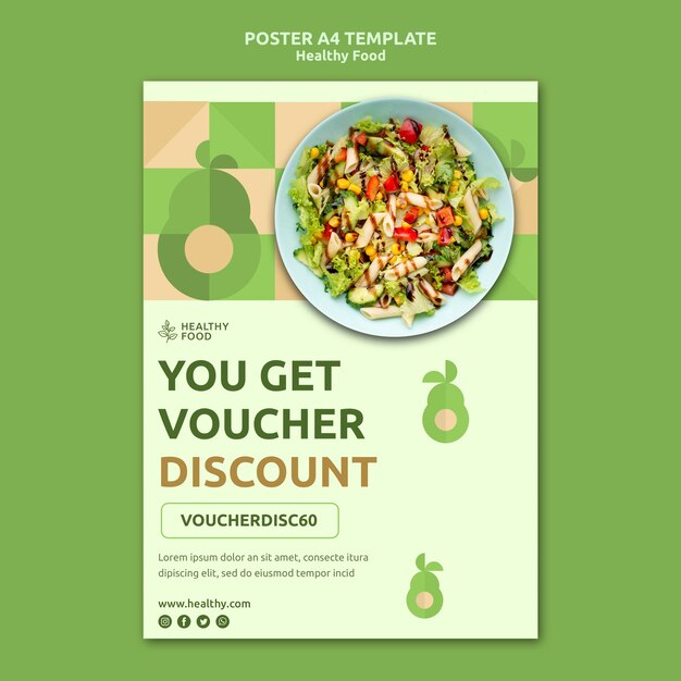 Healthy food poster template