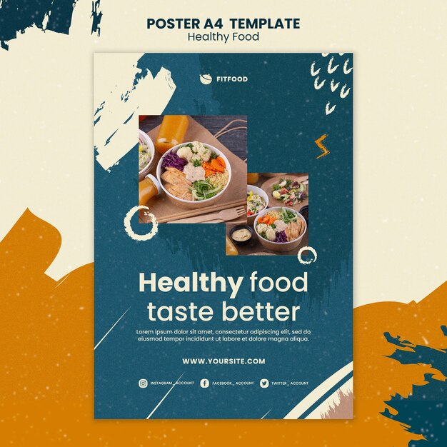 Healthy food poster template