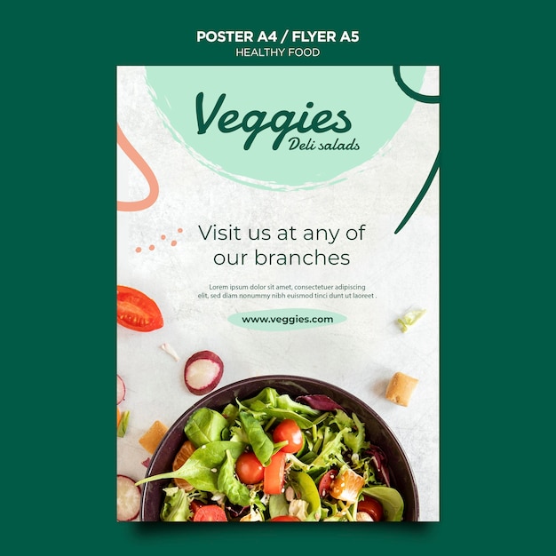 Free PSD healthy food poster