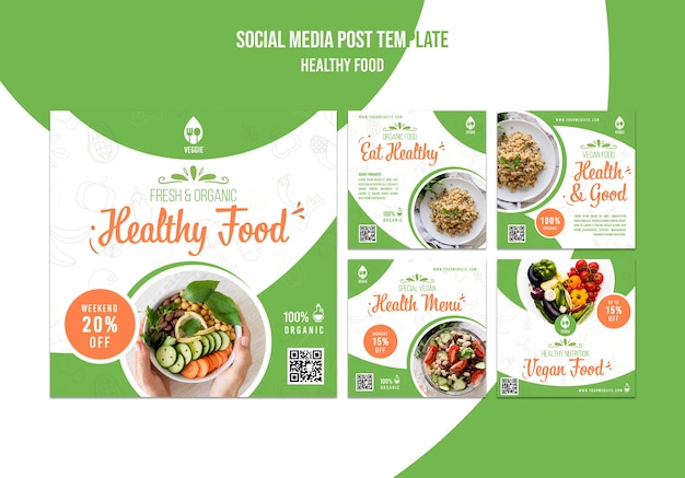 Free PSD healthy food social media post template