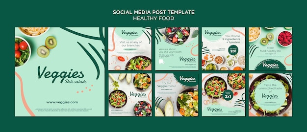 Free PSD healthy food social media post