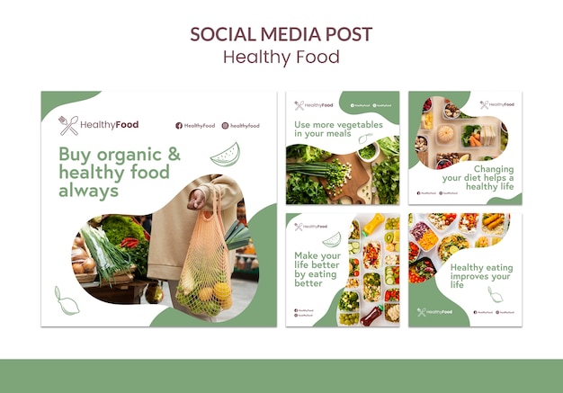 Free PSD healthy food social media post