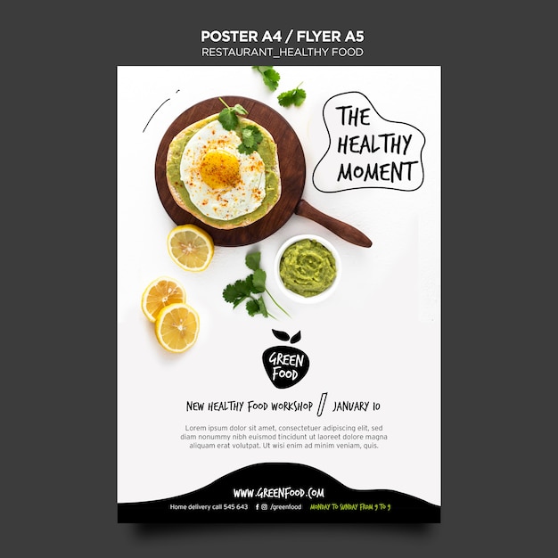 Healthy food template poster