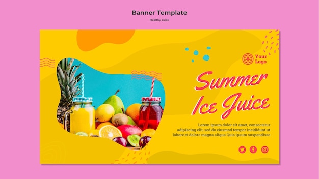 Free PSD healthy juice banner template  style