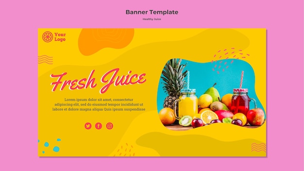 Free PSD healthy juice banner template