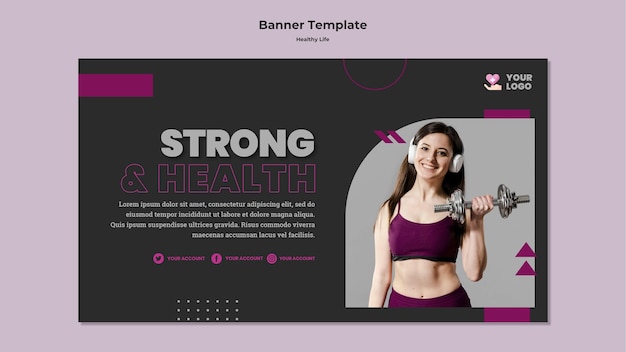 Free PSD healthy lifestyle banner template style