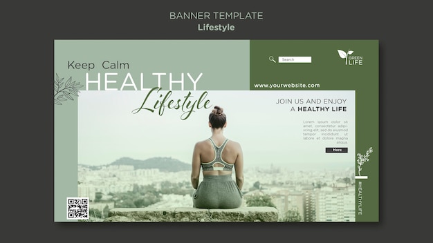 Free PSD healthy lifestyle banner template