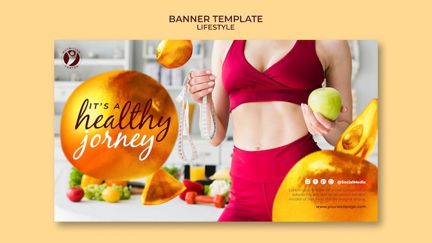 Healthy lifestyle banner template